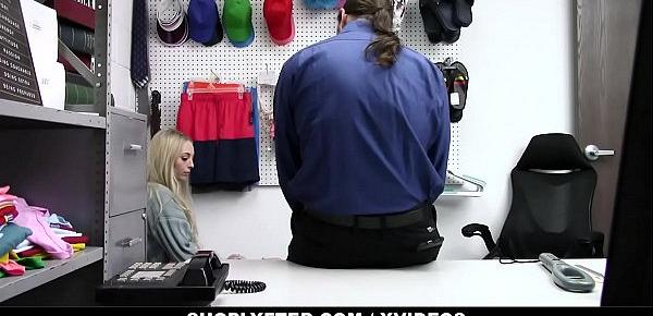  Shoplifter Lily Larimar Begs for Her Freedom & Is Forced to Get on Her Knees